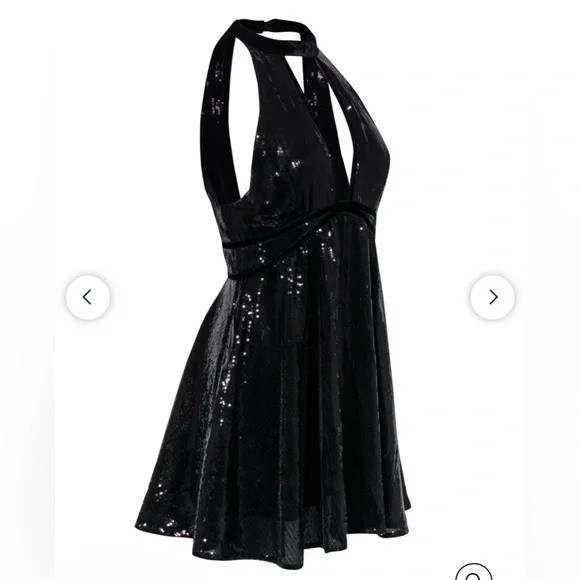 Free People Black Sparkle Backless Dress - Picture 6 of 7
